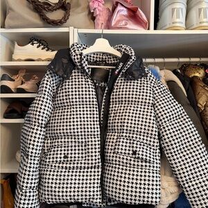 Pajar Houndstooth Puffer Jacket - Black and White